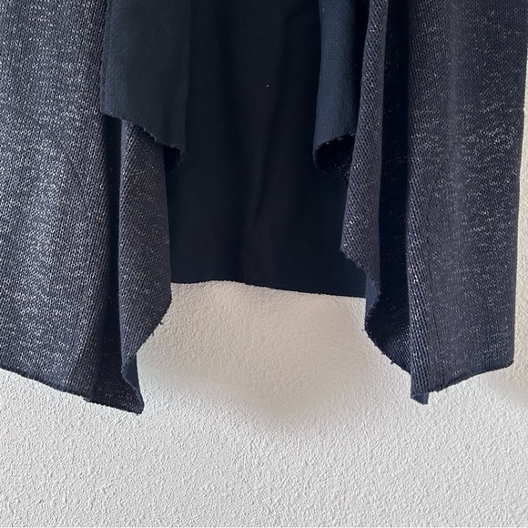 MAJESTIC FILATURES PARIS Women Sleeveless Knit Cardigan 3 Black Gold Pockets - Picture 2 of 10